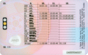 Standard UK driving licence categories